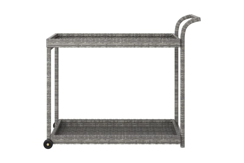 Baarivaunu harmaa 100x45x83 cm polyrottinki - Harmaa - Huonekalut - Pöytä & ruokailuryhmä - Tarjoiluvaunu - Tarjoiluvaunut
