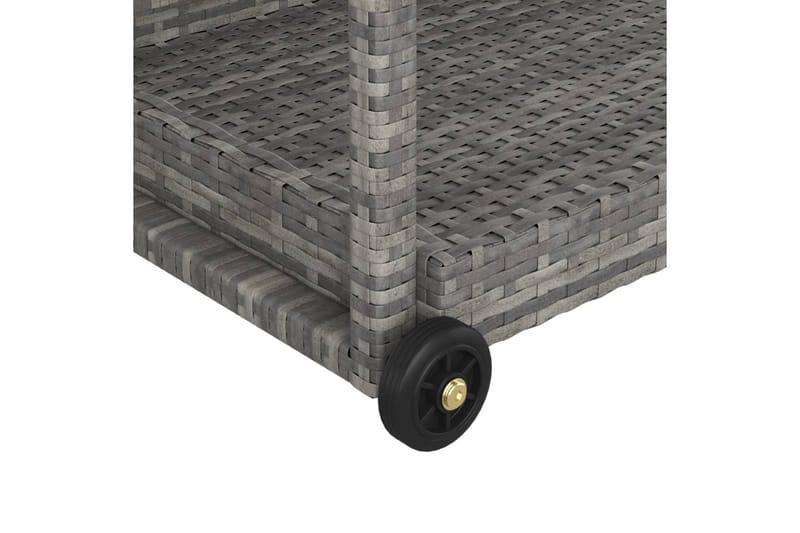 Baarivaunu harmaa 100x45x83 cm polyrottinki - Harmaa - Huonekalut - Pöytä & ruokailuryhmä - Tarjoiluvaunu - Tarjoiluvaunut