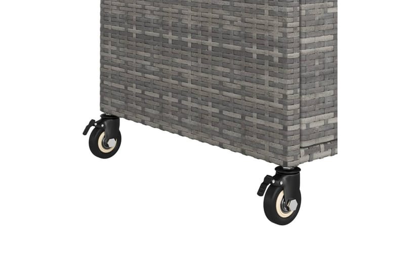 Baarivaunu laatikolla harmaa 100x45x97 cm polyrottinki - Harmaa - Huonekalut - Pöytä & ruokailuryhmä - Tarjoiluvaunu - Tarjoiluvaunut
