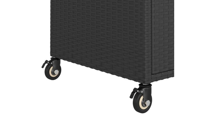 Baarivaunu laatikolla musta 100x45x97 cm polyrottinki - Musta - Tarjoiluvaunut - Keittiövaunu