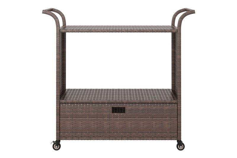 Baarivaunu laatikolla ruskea 100x45x97 cm polyrottinki - Ruskea - Huonekalut - Pöytä & ruokailuryhmä - Tarjoiluvaunu - Tarjoiluvaunut
