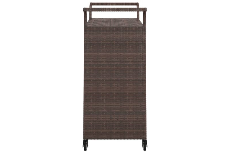 Baarivaunu laatikolla ruskea 100x45x97 cm polyrottinki - Ruskea - Huonekalut - Pöytä & ruokailuryhmä - Tarjoiluvaunu - Tarjoiluvaunut
