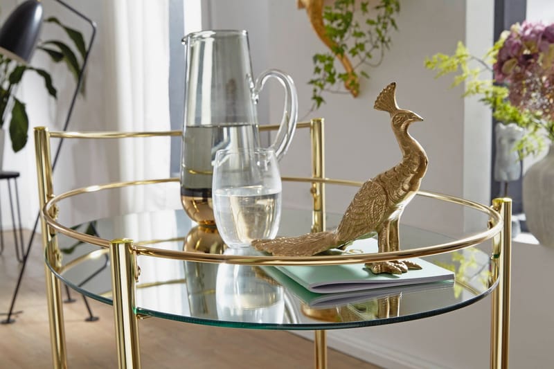 Drinkvagn & Rullbord Wohnling Guld - Huonekalut - Pöytä & ruokailuryhmä - Tarjoiluvaunu - Tarjoiluvaunut