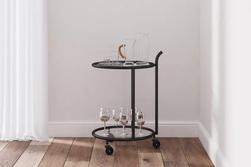Juomavaunu Agnekil - Musta - Huonekalut - Pöytä & ruokailuryhmä - Tarjoiluvaunu - Tarjoiluvaunut
