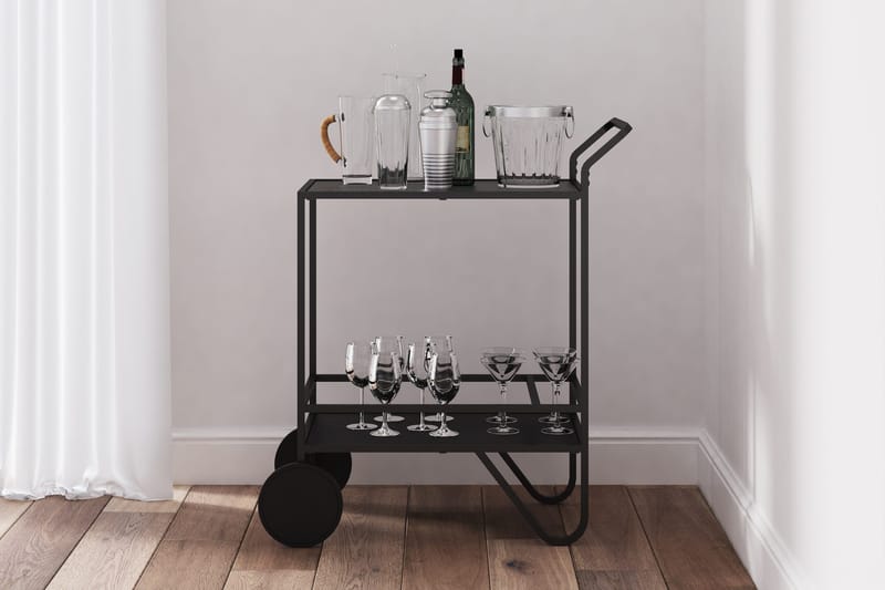 Juomavaunu Agnekil - Musta - Huonekalut - Pöytä & ruokailuryhmä - Tarjoiluvaunu - Tarjoiluvaunut