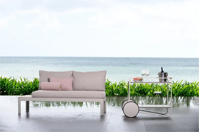 Tarjoilupöytä Portals 92 cm - Valkoinen/Puu - Huonekalut - Pöytä & ruokailuryhmä - Tarjoiluvaunu - Tarjoiluvaunut