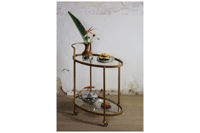 Tarjoiluvaunu Hoffman 67 cm - Antiikki Messinki - Huonekalut - Pöytä & ruokailuryhmä - Tarjoiluvaunu - Tarjoiluvaunut