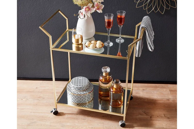 Tarjoiluvaunu Kolanda - Kulta - Huonekalut - Pöytä & ruokailuryhmä - Tarjoiluvaunu - Tarjoiluvaunut