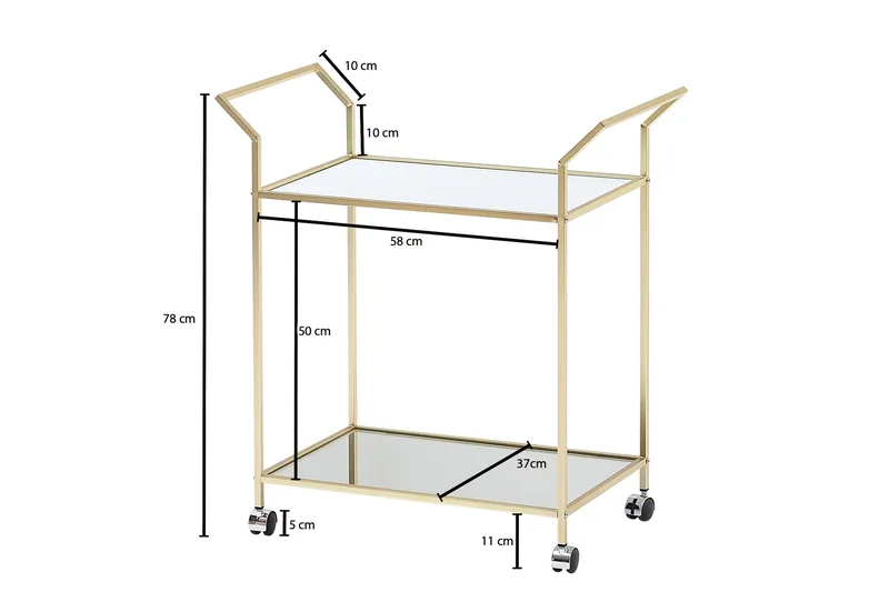 Tarjoiluvaunu Kolanda - Kulta - Huonekalut - Pöytä & ruokailuryhmä - Tarjoiluvaunu - Tarjoiluvaunut