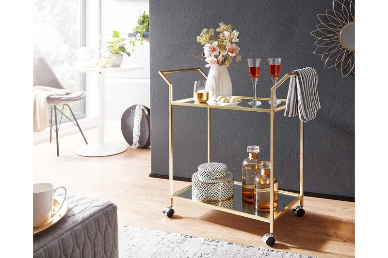 Tarjoiluvaunu Kolanda - Kulta - Huonekalut - Pöytä & ruokailuryhmä - Tarjoiluvaunu - Tarjoiluvaunut