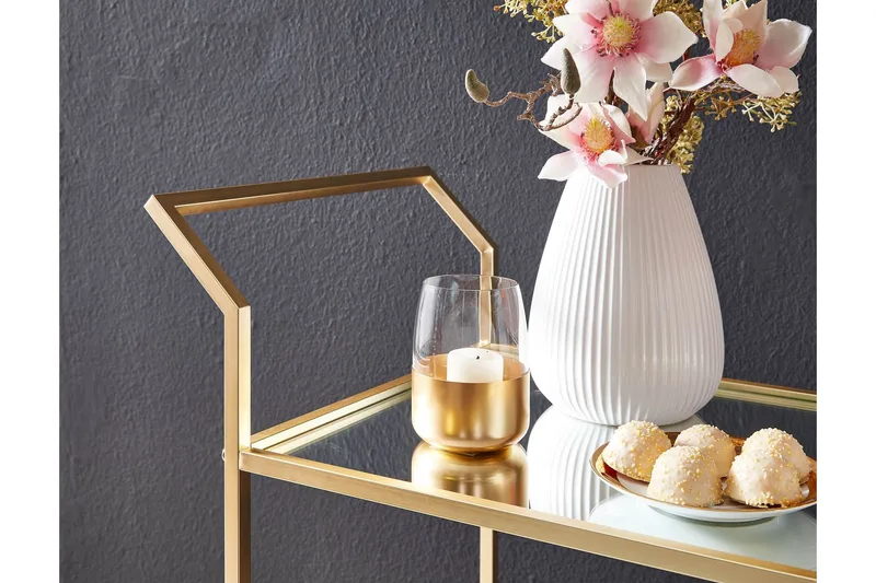 Tarjoiluvaunu Kolanda - Kulta - Huonekalut - Pöytä & ruokailuryhmä - Tarjoiluvaunu - Tarjoiluvaunut