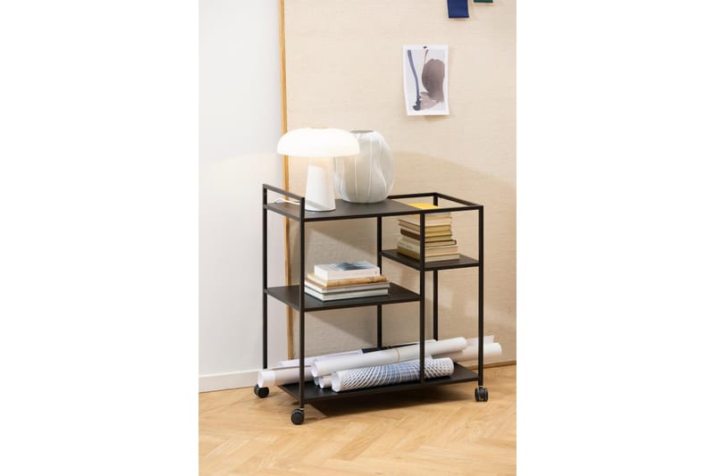 Crabtree Tarjoiluvaunu 78x40 cm - Musta - Huonekalut - Pöytä & ruokailuryhmä - Tarjoiluvaunu - Tarjoiluvaunut