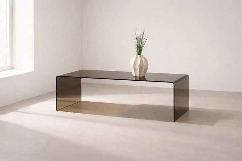 Telemark sohvapöytä 120 cm, Ruskeasävyinen lasi