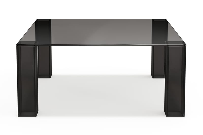 Tetsuya Neliä Lasinen Sohvapöytä 90x90x30 cm, Musta