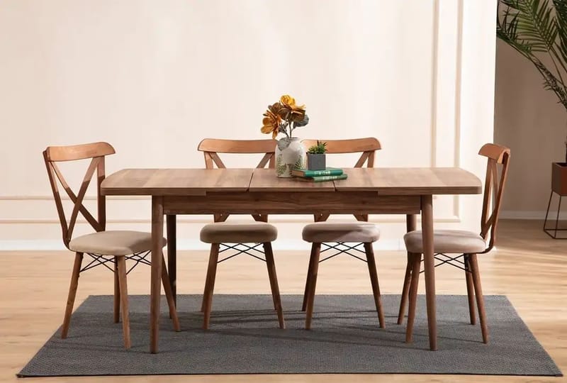 Toolenpas ruokailuryhmä pöytä 130 cm + 4 tuolia - Huonekalut - Pöytä & ruokailuryhmä - Ruokailuryhmä