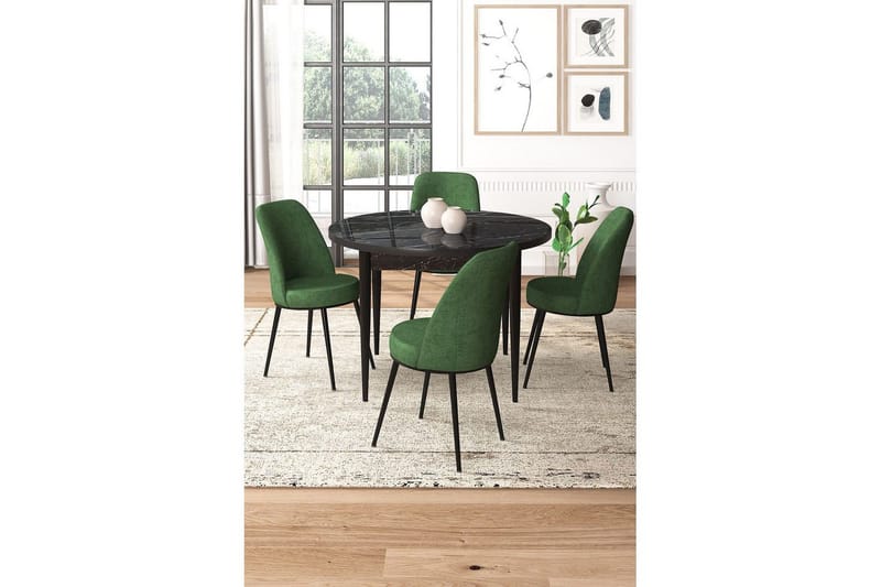 Tor Ruokailuryhmä 4-hengen - Musta/Beige - Huonekalut - Pöytä & ruokailuryhmä - Ruokailuryhmä