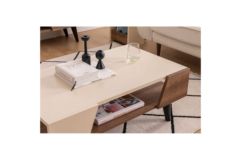 Torin Sohvapöytä 90 cm - Pähkinä/Beige - Huonekalut - Pöytä & ruokailuryhmä - Sohvapöytä