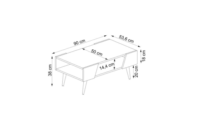 Torin Sohvapöytä 90 cm - Pähkinä/Beige - Huonekalut - Pöytä & ruokailuryhmä - Sohvapöytä