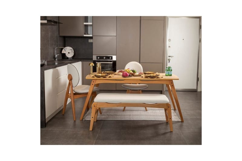 Touch Ruokailuryhmä 160 cm Suorakulmainen - Luonnollinen - Huonekalut - Pöytä & ruokailuryhmä - Ruokailuryhmä
