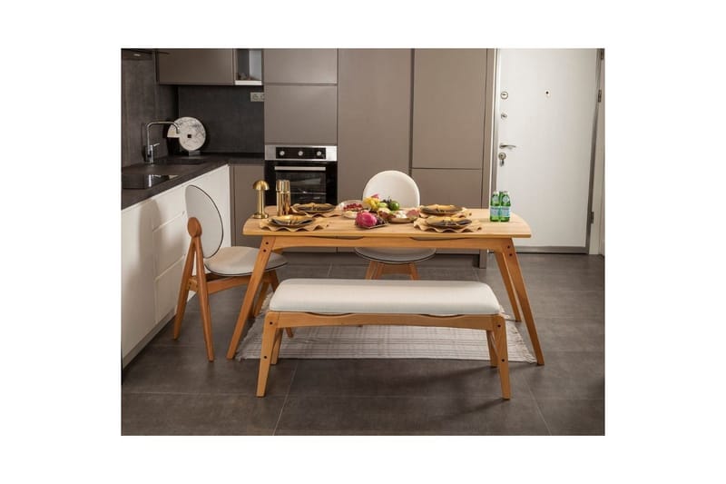 Touch Ruokailuryhmä 160 cm Suorakulmainen - Luonnollinen - Huonekalut - Pöytä & ruokailuryhmä - Ruokailuryhmä