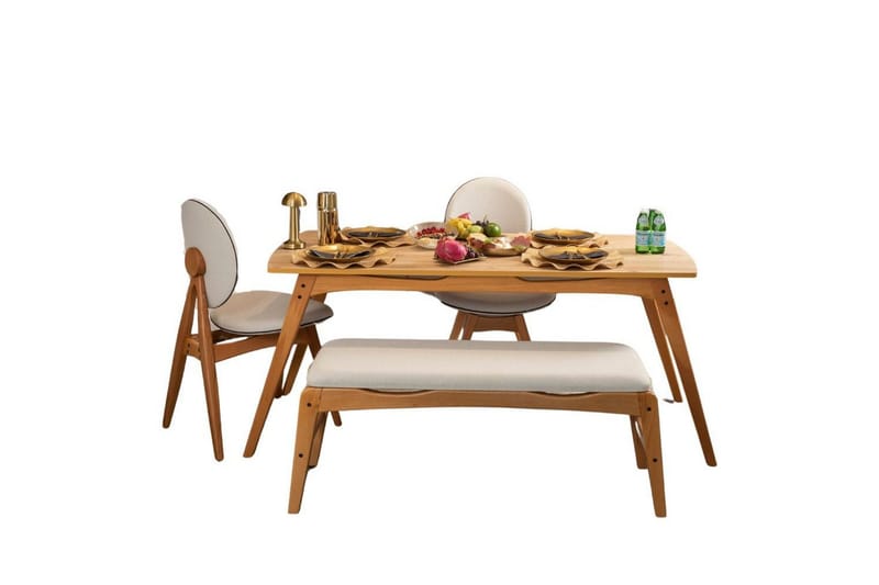 Touch Ruokailuryhmä 160 cm Suorakulmainen - Luonnollinen - Huonekalut - Pöytä & ruokailuryhmä - Ruokailuryhmä