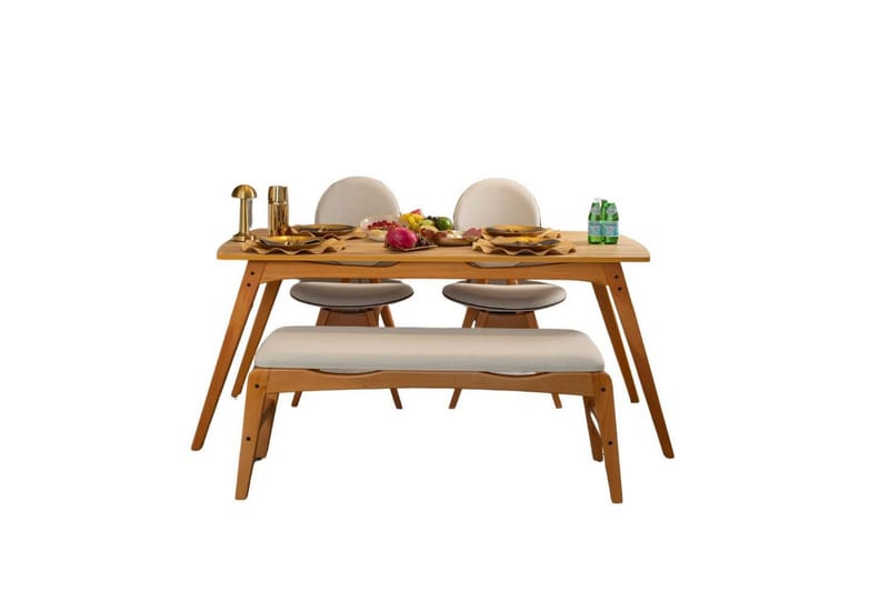 Touch Ruokailuryhmä 160 cm Suorakulmainen - Luonnollinen - Huonekalut - Pöytä & ruokailuryhmä - Ruokailuryhmä