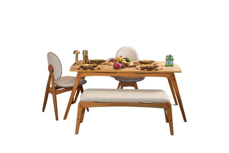 Touch Ruokailuryhmä 160 cm Suorakulmainen - Luonnollinen - Huonekalut - Pöytä & ruokailuryhmä - Ruokailuryhmä