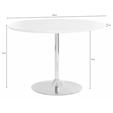 Trumpet-ruokapöytä pyöreä 110 cm - Tammi/kromi - Huonekalut - Pöytä & ruokailuryhmä - Ruokapöydät & keittiön pöydät