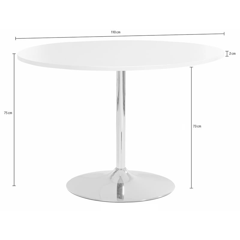 Trumpet-ruokapöytä pyöreä 110 cm - Tammi/kromi - Huonekalut - Pöytä & ruokailuryhmä - Ruokapöydät & keittiön pöydät