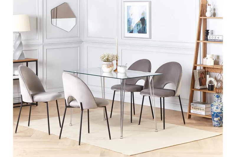 Tullne Ruokapöytä 70x120 cm - Läpinäkyvä/Hopea - Huonekalut - Pöytä & ruokailuryhmä - Ruokapöydät & keittiön pöydät