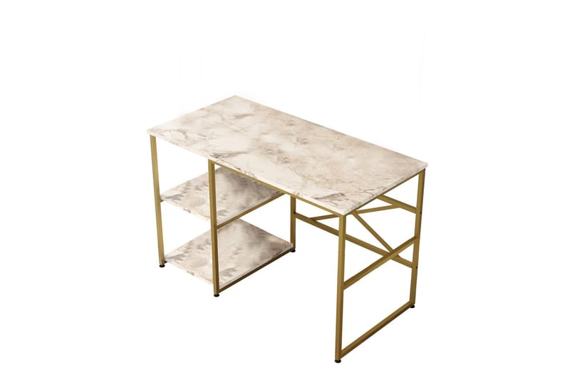 Juna kirjoituspöytä 120x60 cm valkoinen/kulta, Hanah Home