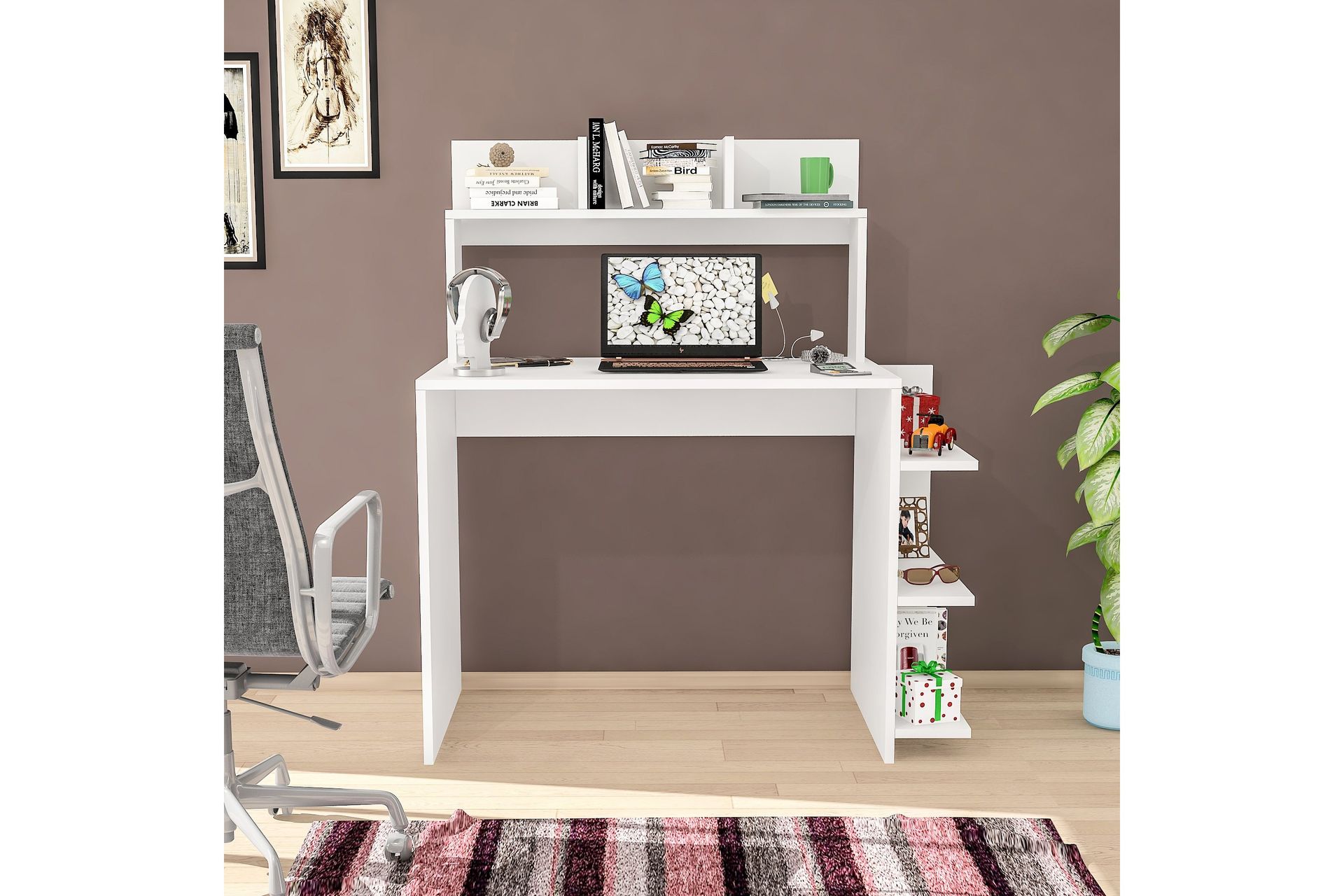 Chaing kirjoituspöytä 104,5x55 cm valkoinen - Hanah Home - Huonekalut - Pöytä & ruokailuryhmä - Työpöytä
 - Tietokonepöytä