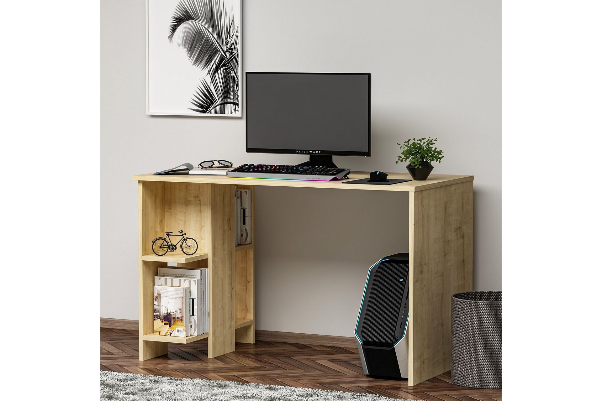Alyasmin kirjoituspöytä 120x60 cm sininen - Hanah Home - Huonekalut - Pöytä & ruokailuryhmä - Työpöytä
 - Tietokonepöytä
