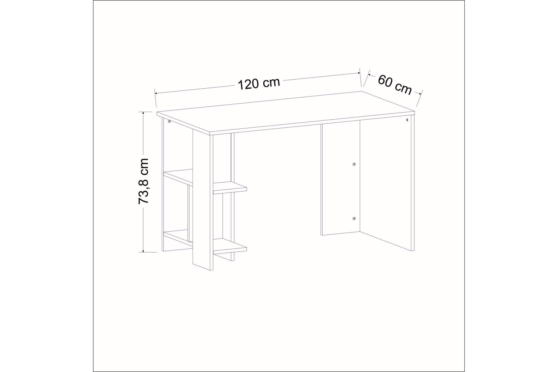 Alyasmin kirjoituspöytä 120x60 cm sininen - Hanah Home - Huonekalut - Pöytä & ruokailuryhmä - Työpöytä
 - Tietokonepöytä