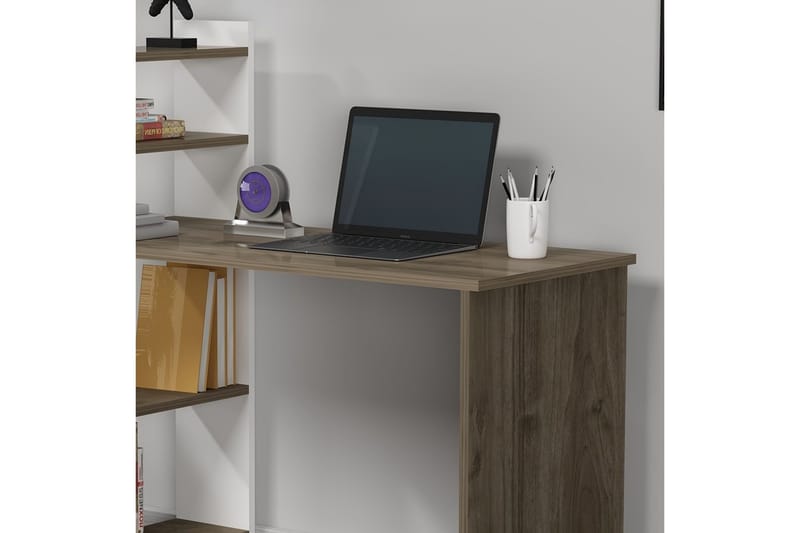 Chertsey kirjoituspöytä 110x50 cm ruskea/valkoinen - Hanah Home - Huonekalut - Pöytä & ruokailuryhmä - Työpöytä
 - Tietokonepöytä
