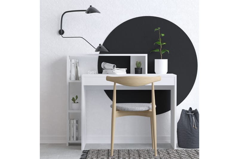 Trella kirjoituspöytä 95x45 cm valkoinen - Hanah Home - Huonekalut - Pöytä & ruokailuryhmä - Työpöytä
 - Tietokonepöytä