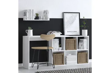 Kaus kirjoituspöytä 74x45 cm valkoinen/ruskea - Hanah Home - Huonekalut - Pöytä & ruokailuryhmä - Työpöytä - Tietokonepöytä