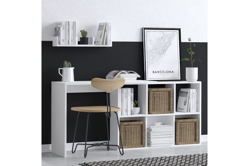 Kaus kirjoituspöytä 74x45 cm valkoinen/ruskea - Hanah Home - Huonekalut - Pöytä & ruokailuryhm ä - Työpöytä - Tietokonepöytä