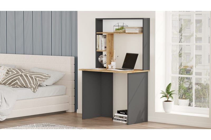 Kaiji kirjoituspöytä 90x51,6 cm tummansininen/musta - Hanah Home - Huonekalut - Pöytä & ruokailuryhmä - Työpöytä - Tietokonepöytä