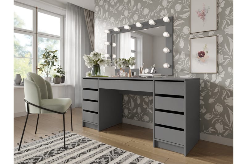 Adrash Kirjoituspöytä 55x154 cm - Harmaa - Huonekalut - Pöytä & ruokailuryhmä - Työpöytä - Tietokonepöytä