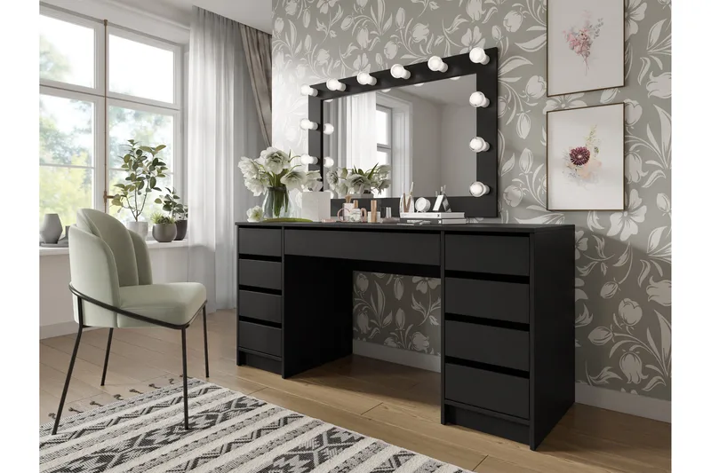 Adrash Kirjoituspöytä 55x154 cm - Musta - Huonekalut - Pöytä & ruokailuryhmä - Työpöytä - Tietokonepöytä