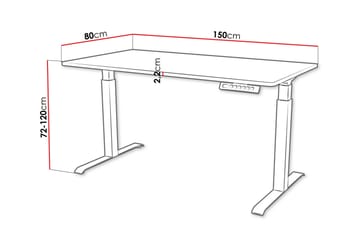 Adrianah Kirjoituspöytä 80x150 cm - Ruskea/Musta - Huonekalut - Pöytä & ruokailuryhmä - Työpöytä - Tietokonepöytä