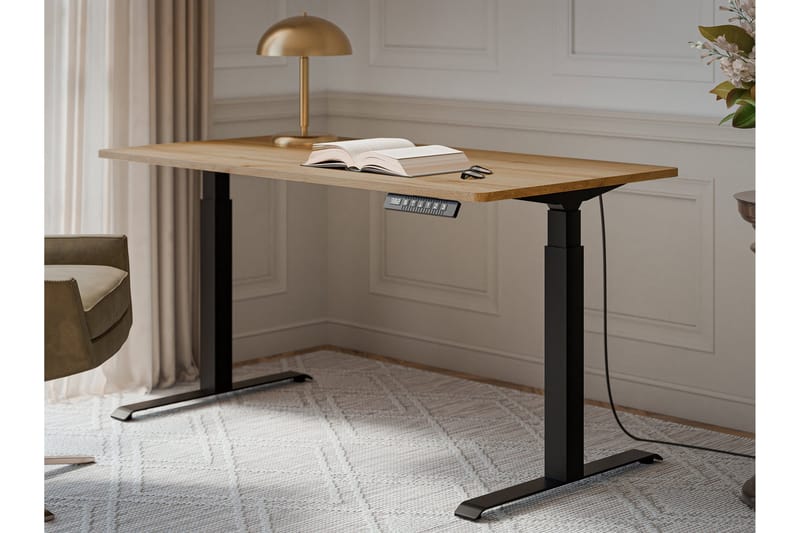 Adrianah Kirjoituspöytä 80x150 cm - Ruskea/Musta - Huonekalut - Pöytä & ruokailuryhmä - Työpöytä - Tietokonepöytä