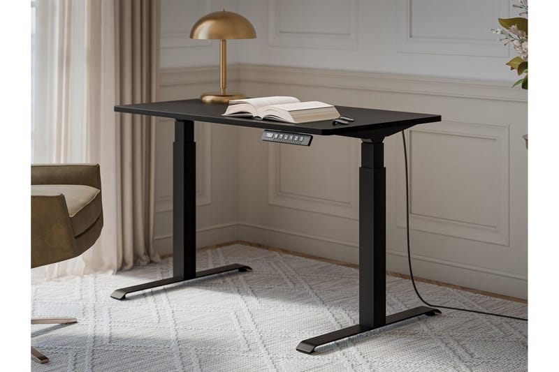 Adrianah Työpöytä 67x121 cm - Musta - Huonekalut - Pöytä & ruokailuryhmä - Työpöytä - Tietokonepöytä