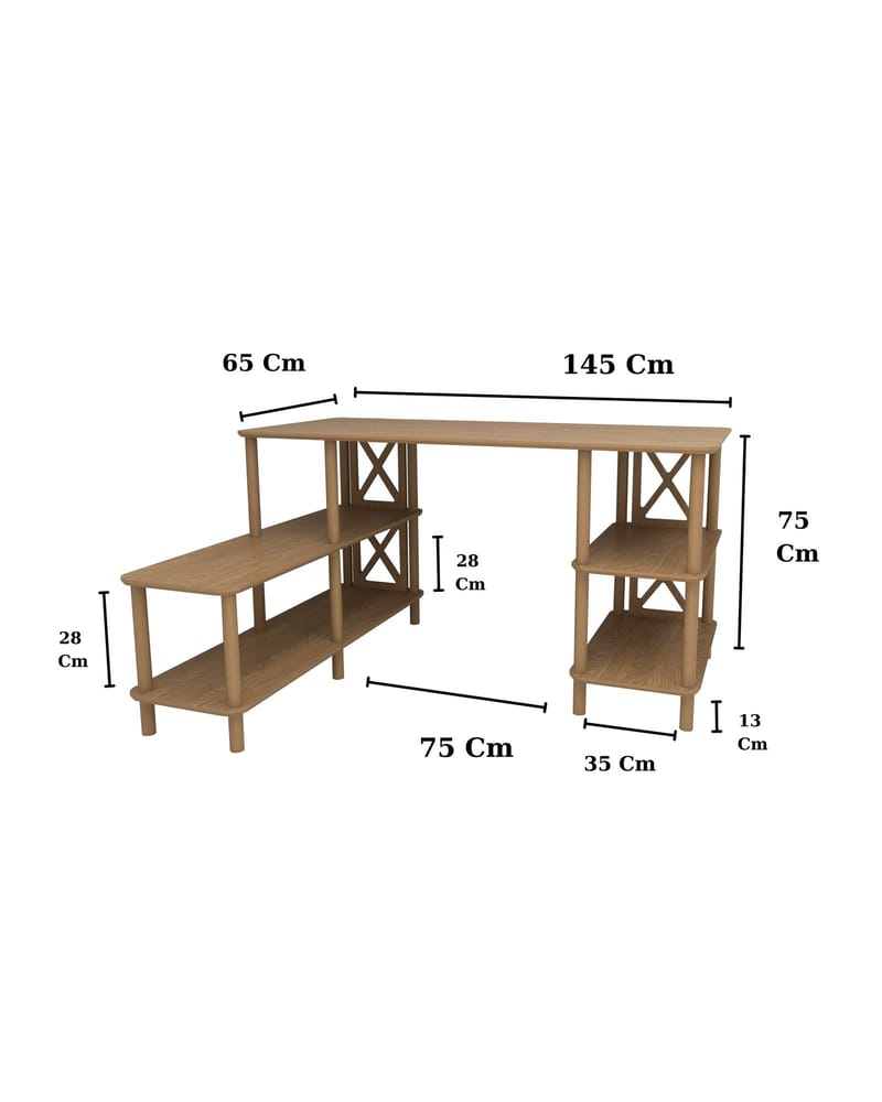 Akiliano Kirjoituspöytä 145 cm - Tammi - Huonekalut - Pöytä & ruokailuryhmä - Työpöytä - Tietokonepöytä