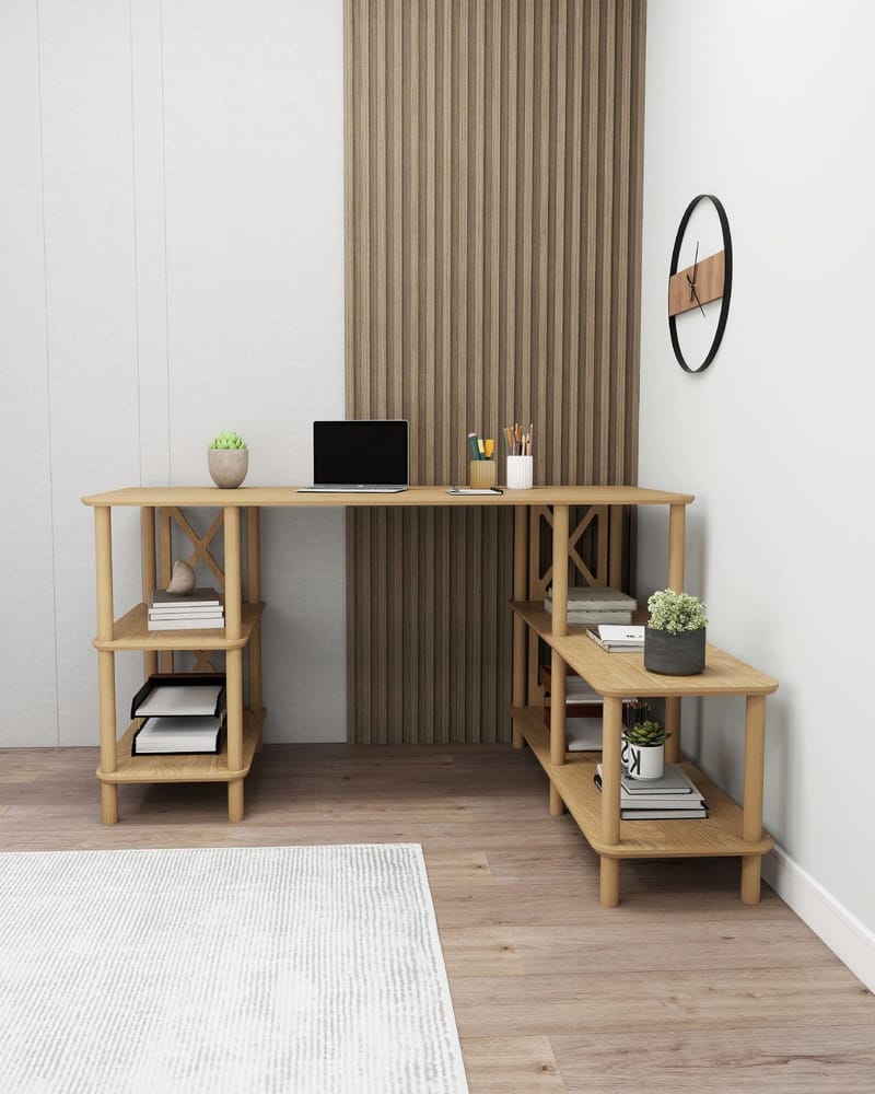 Akiliano Kirjoituspöytä 145 cm - Tammi - Huonekalut - Pöytä & ruokailuryhmä - Työpöytä - Tietokonepöytä