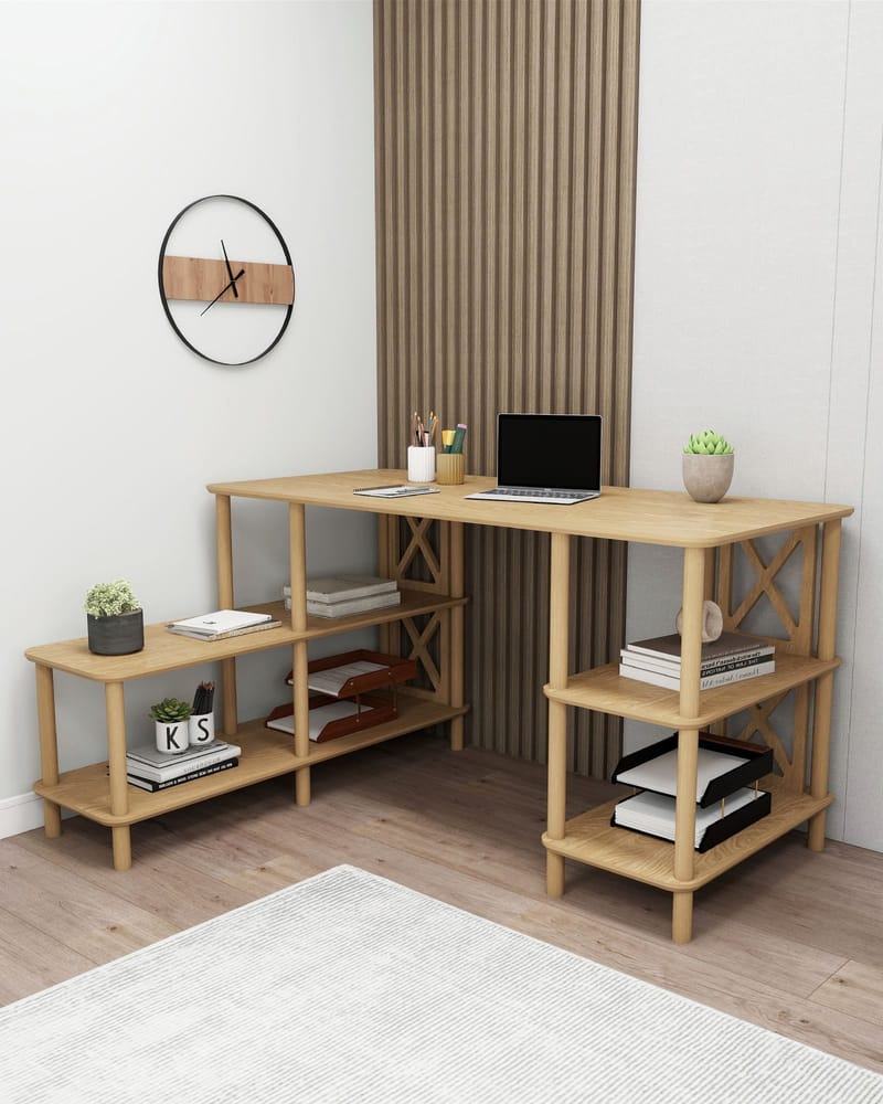 Akiliano Kirjoituspöytä 145 cm - Tammi - Huonekalut - Pöytä & ruokailuryhmä - Työpöytä - Tietokonepöytä