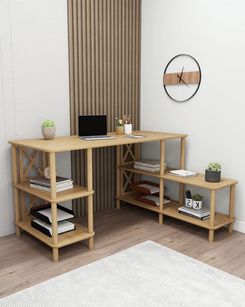 Akiliano Kirjoituspöytä 145 cm - Tammi - Huonekalut - Pöytä & ruokailuryhmä - Työpöytä - Tietokonepöytä