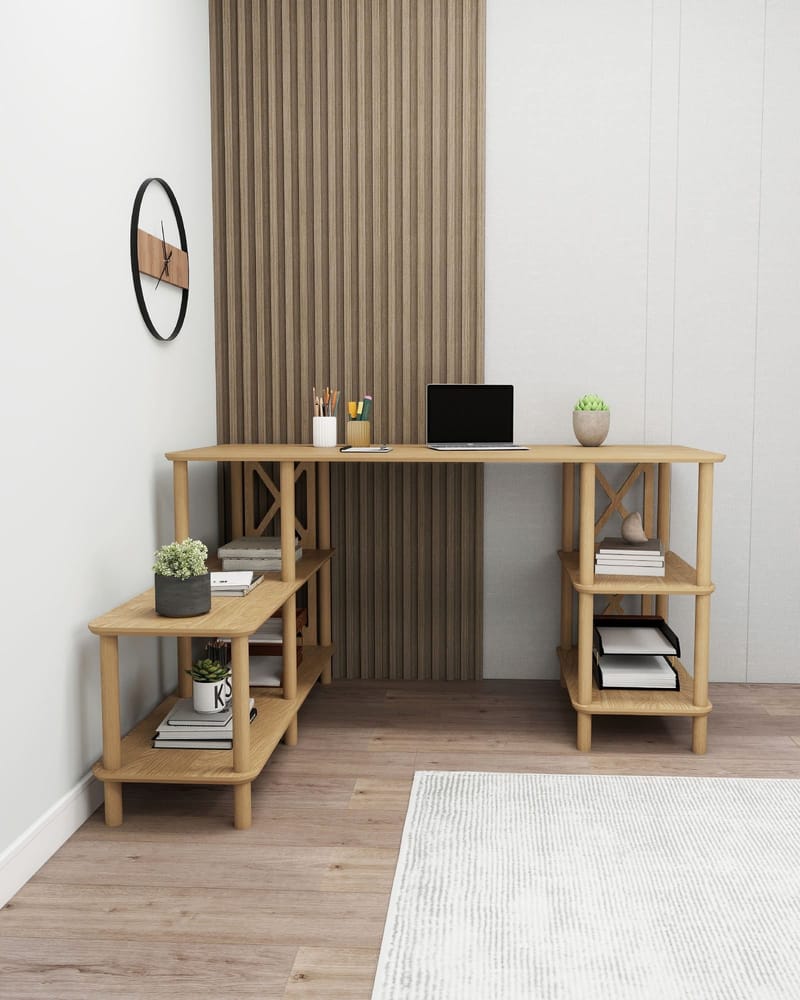 Akiliano Kirjoituspöytä 145 cm - Tammi - Huonekalut - Pöytä & ruokailuryhmä - Työpöytä - Tietokonepöytä