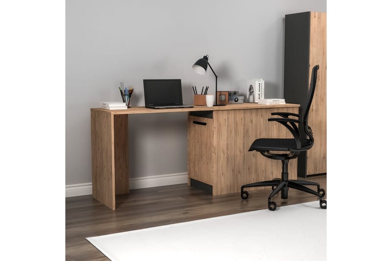 Akser Kirjoituspöytä 47x180 cm - Ruskea/Antrasiitti - Huonekalut - Pöytä & ruokailuryhmä - Työpöytä - Tietokonepöytä